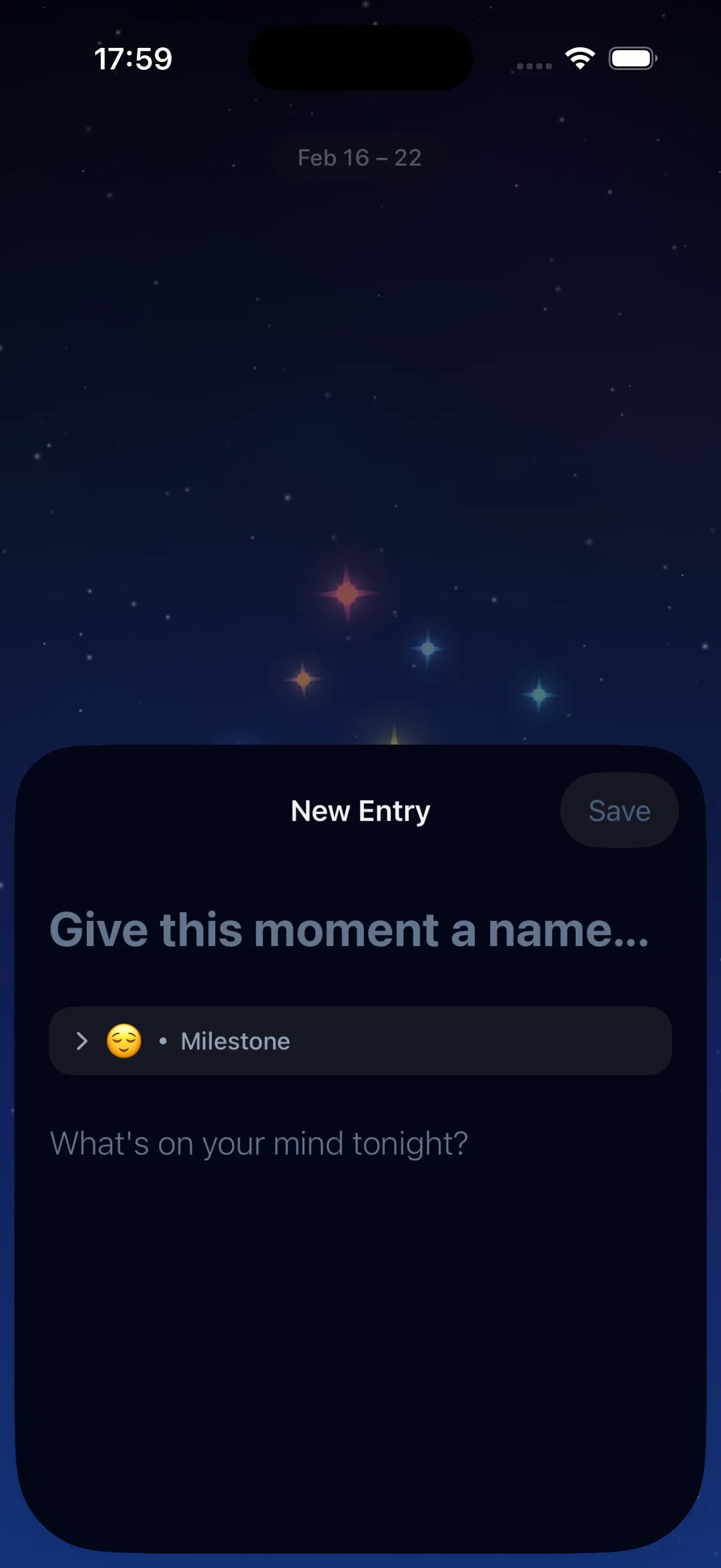 Writing a new journal entry